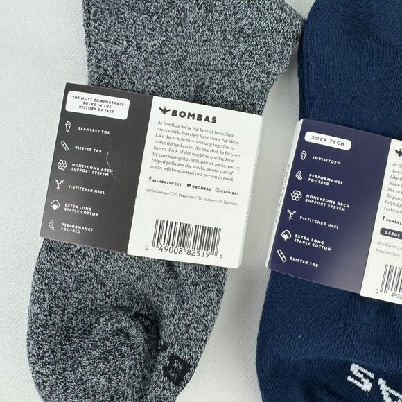 Bombas Socks 3 Pack Navy Blue, Charcoal Gray, Light Grey - Picture 6 of 6